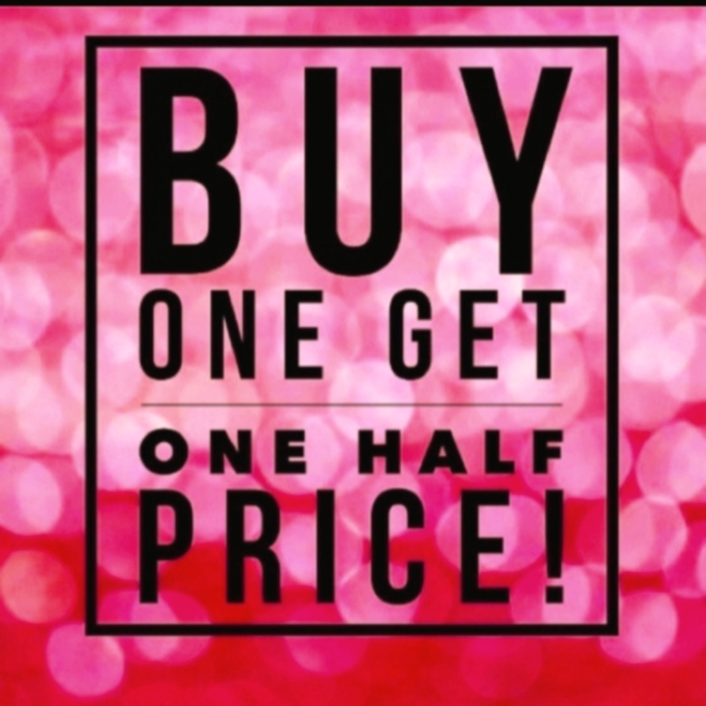 BUY ONE GET ONE HALF OFF!